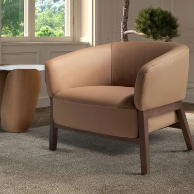 Armchairs - Brown leather armchair - ANGEL CERDÁ