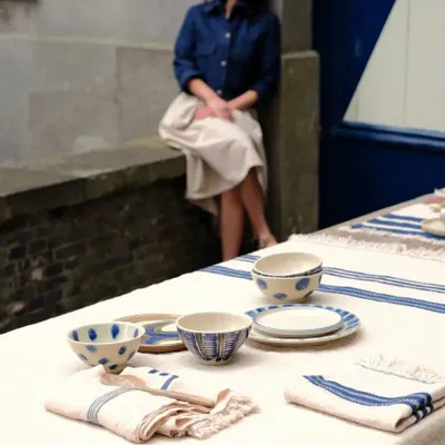 Plaids - THE INDIGO STRIPE - LIBECO HOME