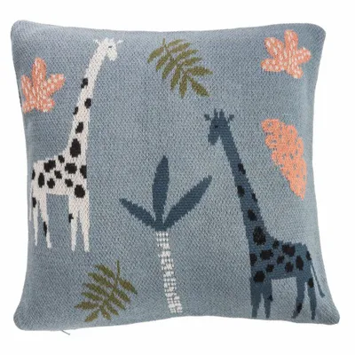 Children's bedrooms - Cushion cover and baby blanket WHALIO & GIRAFFE for children - TRANQUILLO