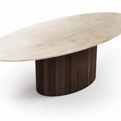 Tables Salle à Manger - Valleyra - Tables à manger - Marbre Crema - 240X120X75 cm - STONE VALLEY