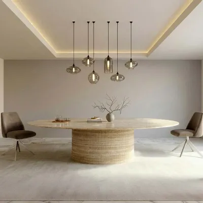 Dining Tables - Valleyra - Dining Tables - Classic Travertine - 240X120X75 cm - STONE VALLEY