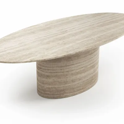 Dining Tables - Valleyra - Dining Tables - Classic Travertine - 240X120X75 cm - STONE VALLEY