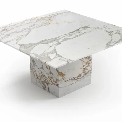 Tables Salle à Manger - Carrera - Tables à manger - Marbre Calacatta Oro - 120X120X75 cm - STONE VALLEY