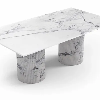 Dining Tables - Jaspura - Dining tables - Statuario Michelangelo Carrara marble - 180X90X75 cm - STONE VALLEY