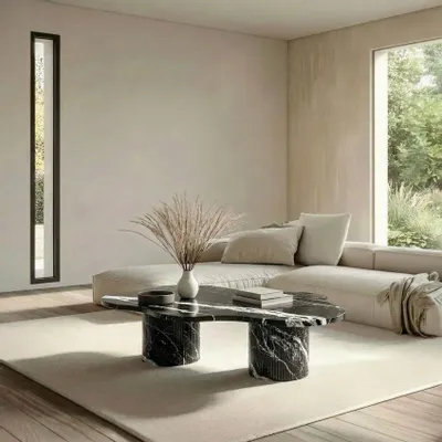 Coffee tables - Nunoca - Coffee Tables - Nero Maquina Marble - 130X80X40 cm - STONE VALLEY