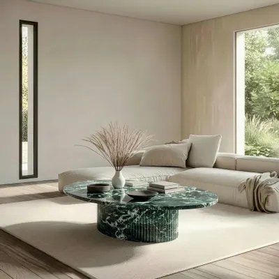 Tables basses - Valleyra - Tables basses - Marbre Verde Alpi - 140X80X40 cm - STONE VALLEY