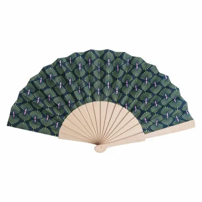 Objets design - Éventail NOIRVENT, GREEN TULIP & BERRY JUNGLE BIRD - TRANQUILLO