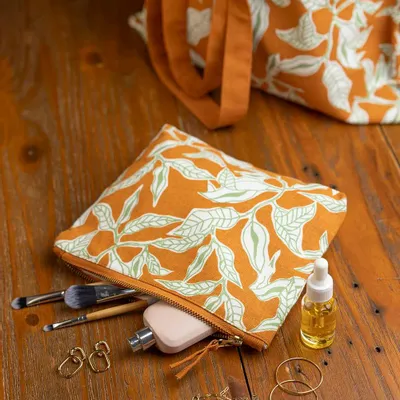 Bags and totes - Cloth bag and cosmetic bag BLOSSOM CHARM, GREEN TULIP & LEAFY FOREST - TRANQUILLO