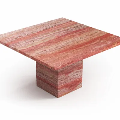 Coffee tables - Carrera - Coffee Tables - Red Travertine - 70X70X40 cm - STONE VALLEY