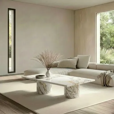 Coffee tables - Jaspura - Coffee tables - Calacatta Oro marble - 100X50X40 cm - STONE VALLEY