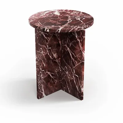 Other tables - Ocel - Other tables - Rosso Levano marble - 45X45X55 cm - STONE VALLEY
