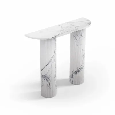 Consoles - Ombrure mini - Table console - Marbre Statuario Michelangelo Carrara - 100X30X85 cm - STONE VALLEY
