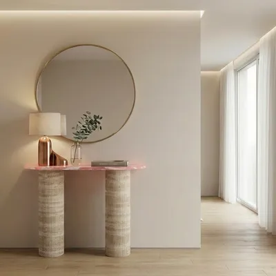 Console table - Ombre mini - Console table - Pink Onyx - 100X30X85 cm - STONE VALLEY