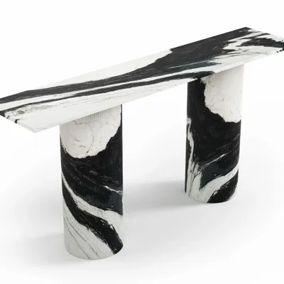 Consoles - Ombrure - Table console - Marbre Panda - 180X40X85 cm - STONE VALLEY
