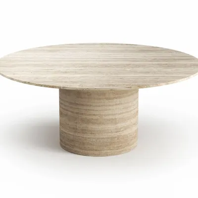 Dining Tables - Ocel - Dining Tables - Classic Travertine - 150X150X75 cm - STONE VALLEY