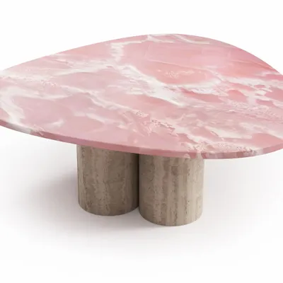 Tables basses - Rivage - Tables basses - Onyx Rose - 80X80X40 cm - STONE VALLEY
