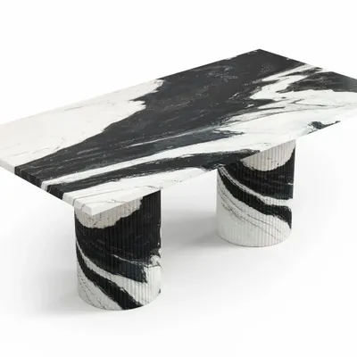 Coffee tables - Jaspura - Coffee Tables - Panda Marble - 120X60X40 cm - STONE VALLEY
