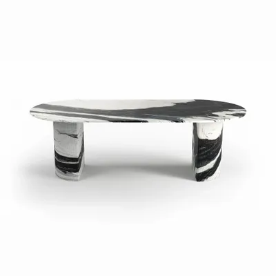 Tables Salle à Manger - Refleko - Tables à manger - Marbre Panda - 240X110X75 cm - STONE VALLEY