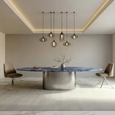 Dining Tables - Valleyra - Dining Tables - Blue Bahia Granite - 180X100X75 cm - STONE VALLEY