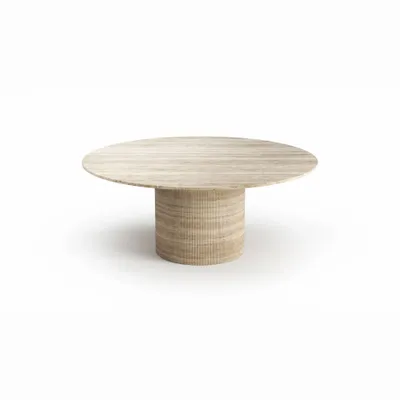 Dining Tables - Ocel - Dining Tables - Classic Travertine - 120X120X75 cm - STONE VALLEY