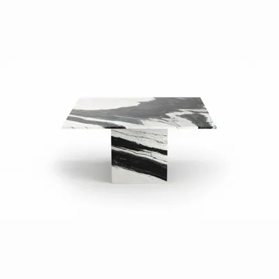 Dining Tables - Carrera - Dining Tables - Panda Marble - 120X120X75 cm - STONE VALLEY