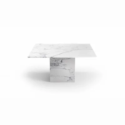 Dining Tables - Carrera - Dining Tables - Statuario Michelangelo Carrara Marble - 150X150X75 cm - STONE VALLEY