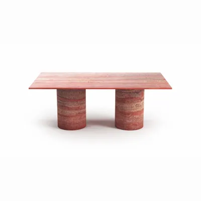 Dining Tables - Jaspura - Dining Tables - Red Travertine - 180X90X75 cm - STONE VALLEY