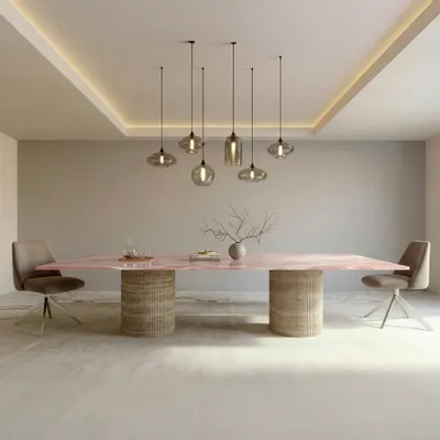 Tables Salle à Manger - Jaspura - Tables à manger - Onyx Rose - 180X90X75 cm - STONE VALLEY