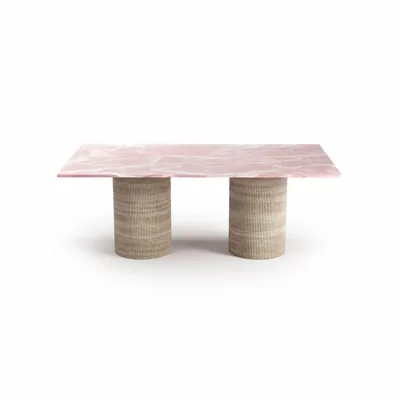 Tables Salle à Manger - Jaspura - Tables à manger - Onyx Rose - 180X90X75 cm - STONE VALLEY