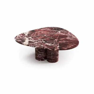 Tables basses - Rivage - Tables basses - Marbre Rosso Levano - 80X80X40 cm - STONE VALLEY