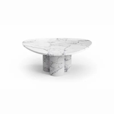 Tables basses - Rivage - Tables basses - Marbre Statuario Michelangelo Carrara - 100X100X40 cm - STONE VALLEY