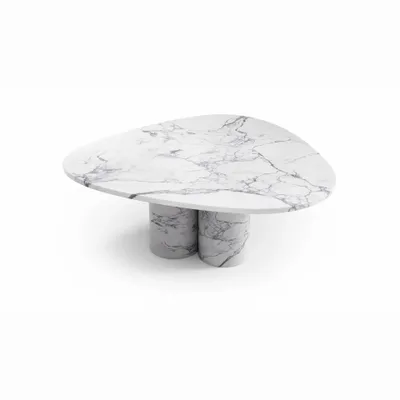 Tables basses - Rivage - Tables basses - Marbre Statuario Michelangelo Carrara - 100X100X40 cm - STONE VALLEY