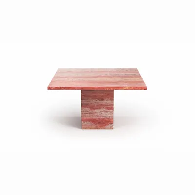 Coffee tables - Carrera - Coffee Tables - Red Travertine - 70X70X40 cm - STONE VALLEY