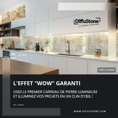 Kitchen splash backs - Bright stone credenza - DIFFUSTONE