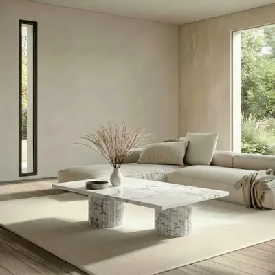 Tables basses - Jaspura - Tables basses - Marbre Statuario Michelangelo Carrara - 100X50X40 cm - STONE VALLEY