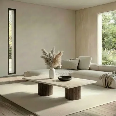 Coffee tables - Jaspura - Coffee Tables - Crema Marble - 120X60X40 cm - STONE VALLEY