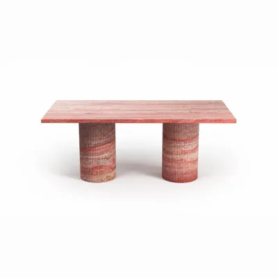 Coffee tables - Jaspura - Coffee Tables - Red Travertine - 120X60X40 cm - STONE VALLEY