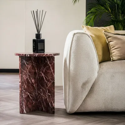 Autres tables  - Ocel - Autres tables - Marbre Rosso Levano - 45X45X55 cm - STONE VALLEY