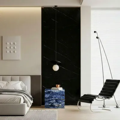 Tables de jardin - Gema - Autres tables - Granit Blue Bahia - 45X45X43 cm - STONE VALLEY