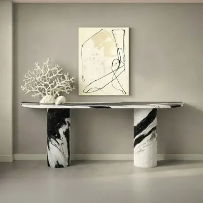 Console table - Shadow - Console Table - Panda Marble - 160X40X85 cm - STONE VALLEY