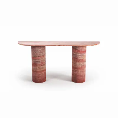 Console table - Ombrure - Console Table - Red Travertine - 160X40X85 cm - STONE VALLEY