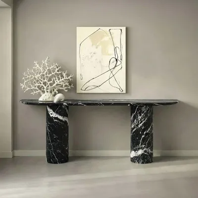 Consoles - Ombrure - Table console - Marbre Nero Maquina - 180X40X85 cm - STONE VALLEY