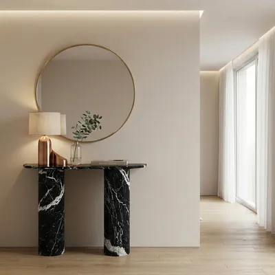 Console table - Mini Shade - Console Table - Nero Maquina Marble - 100X30X85 cm - STONE VALLEY