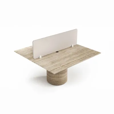 Mobilier et rangements pour bureau - Escalerion - bureaux - Travertin Classique - 140X140X75 cm - STONE VALLEY
