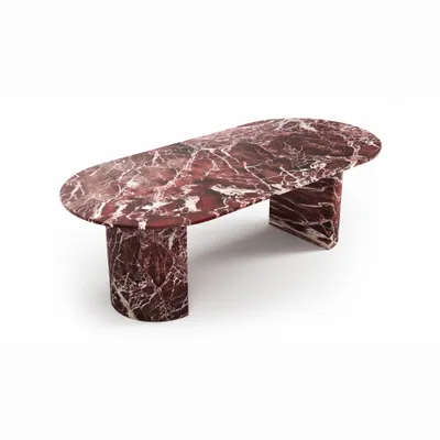 Tables de jardin - Table à manger - 180X100X75cm - Refleko - Marbre Rosso Levano - STONE VALLEY