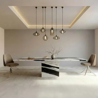 Dining Tables - Carrera - Dining Tables - Panda Marble - 100X100X75 cm - STONE VALLEY