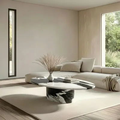 Tables basses - Valleyra - Tables basses - Marbre Panda - 120X70X40 cm - STONE VALLEY