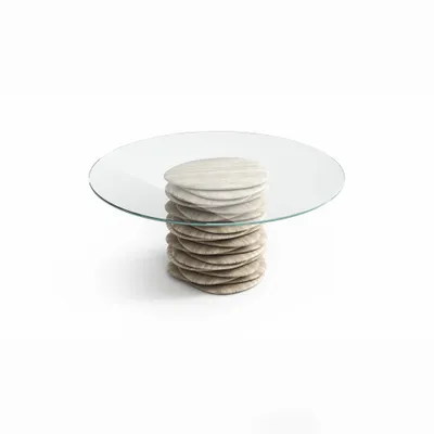 Tables basses - Stonissime - Tables basses - Verre - 90X90X44 cm - STONE VALLEY