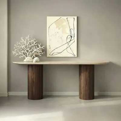 Console table - Ombrure - Console Table - Crema Marble - 180X40X85 cm - STONE VALLEY