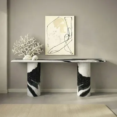 Console table - Shadow - Console Table - Panda Marble - 180X40X85 cm - STONE VALLEY